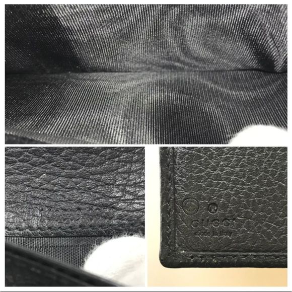GUCCI WALLET BI FOLD 143389 0959 GG CANVAS Black Leather Authentic - Picture 10 of 11